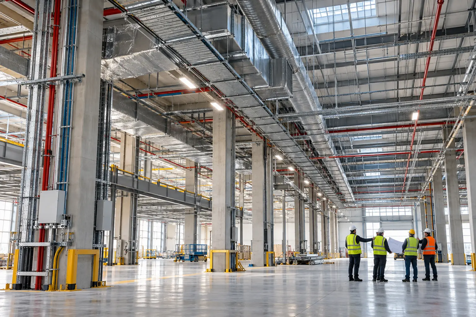 Mechanical and electrical site coordination in an industrial facility