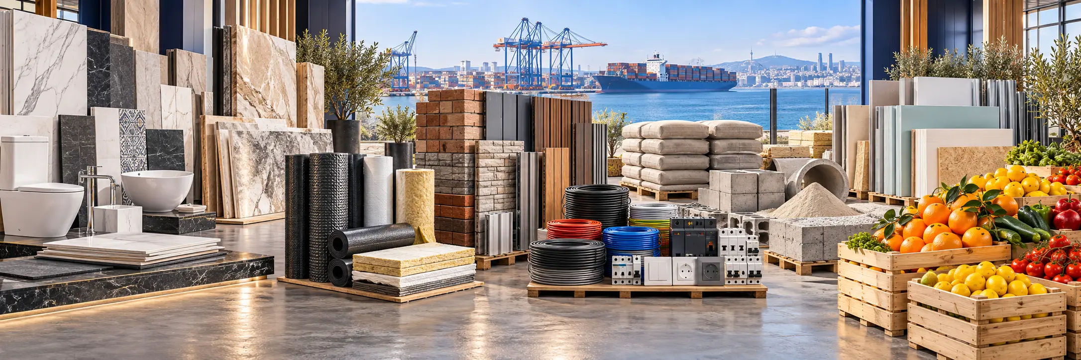 Portfolio of construction products, electrical components, citrus and fresh fruit and vegetables